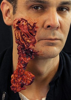 torn face prosthetic